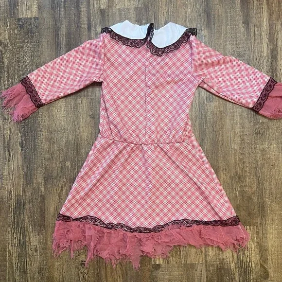 Spirit Halloween Deadly Doll Costume Dress Girls XL Creepy-Cute Gothic Pink Lace - Picture 2 of 10